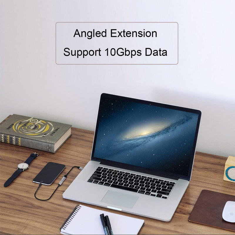 cablecc USB-C USB 3.1 Type-C Male to Female Extension Data Cable 10Gbps 100W with Sleeve for Laptop Phone 20CM Straight -20cm
