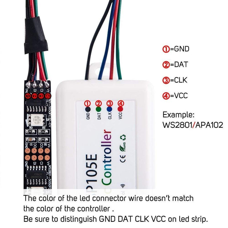 [AUSTRALIA] - RGBZONE Wireless Bluetooth Magic Dream Color LED Light Controller DC5V-24V SP105E iOS/Android APP for WS2811 WS2812B WS2801 SK6812 Individually Addressable Programmable LED Pixel Module Panel Lamp 