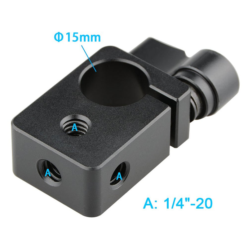 CAMVATE 15mm Single Rod Clamp for Camera DIY Accessories(Black)