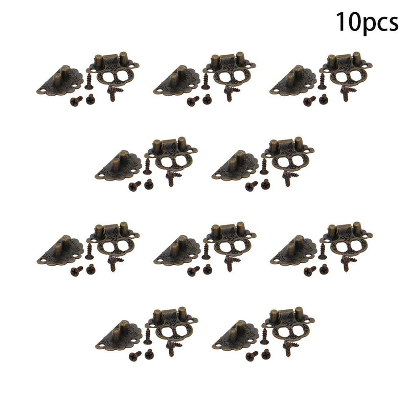 MroMax 10 Sets Closed Hasp Lock 1.18" x 1.18"Rectangular Hasp Lock Zinc Alloy Latch Lock Bronze Tone