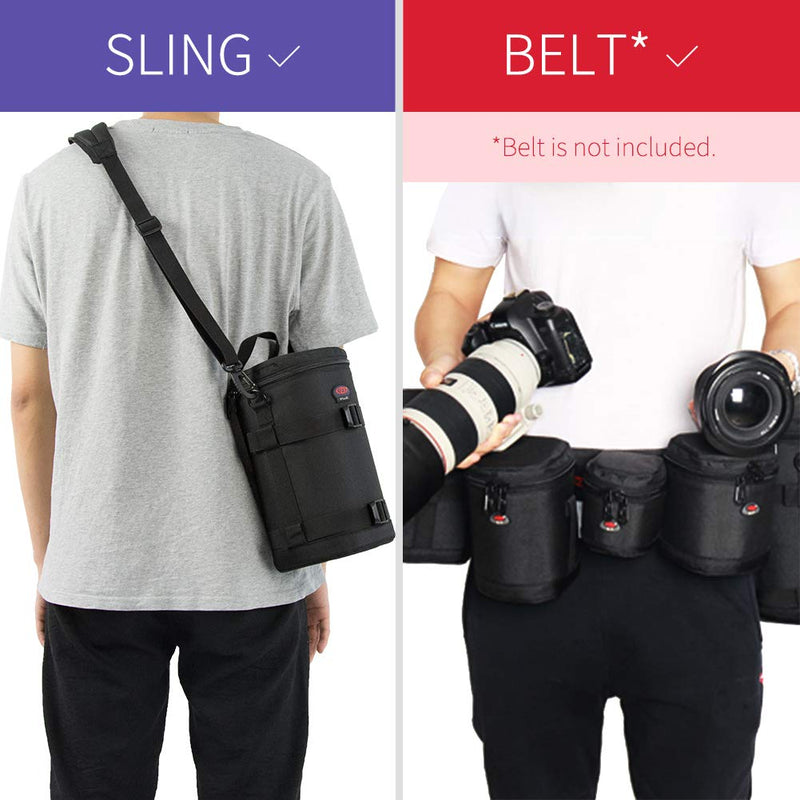 [AUSTRALIA] - Lens Pouch for DSLR Camera Lens Fits for Canon, Nikon, Pentax, Sony, Olympus, Panasonic, and Other Lens BL-0009 BL-009 
