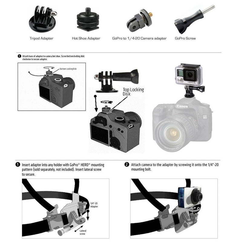 Yoogeer Action Camera Mounting Bundle with Phone Mount Clip, Hot Shoe Adapter, Tripod Mount Thumb Screw Compatible with Gopro Hero/Osmo SJCAM Sony Sport Action Camera/iPhone 12 11 Xs X 8 7 6 Plus