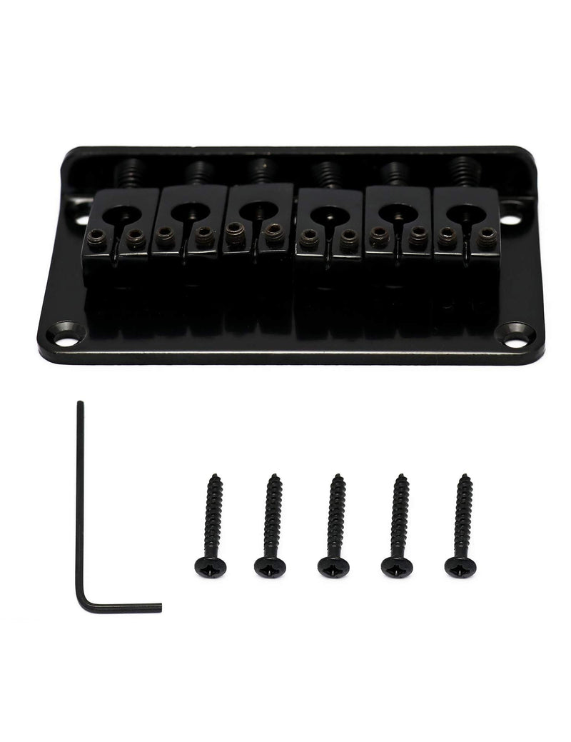 Metallor Guitar Bridge Saddles for Hardtail Strat Tele Electric Guitar Parts Replacement Black.