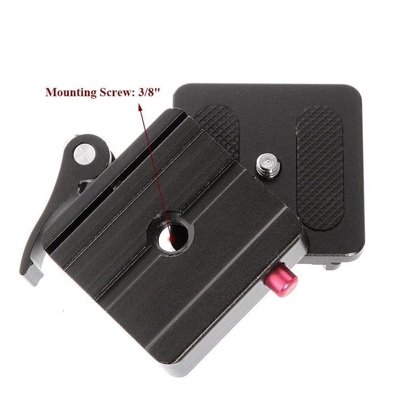 [AUSTRALIA] - FocusFoto P50 QR Clamp + 1/4" Quick Release Plate Set 50mm Adapter 3/8" Mounting Universal for Tripod Ballhead Ball Head Compatible with Arca Swiss RRS Manfrotto Benro Standard 