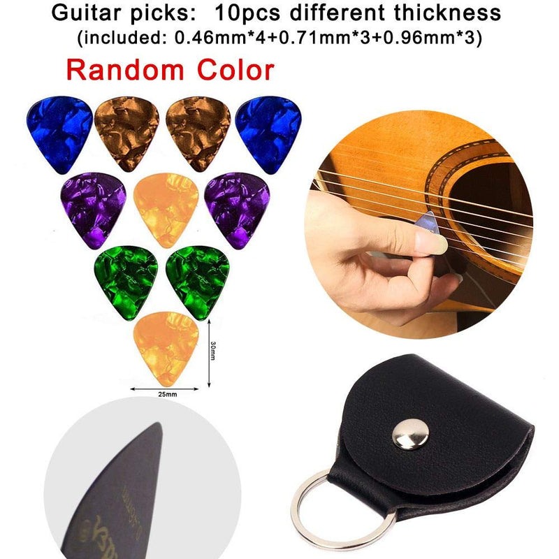 60Pcs Guitar Finger Protectors, 10 Guitar Picks, Pick Holder, Guitar Fingertip Protectors for Beginner Playing Ukulele Electric Guitar