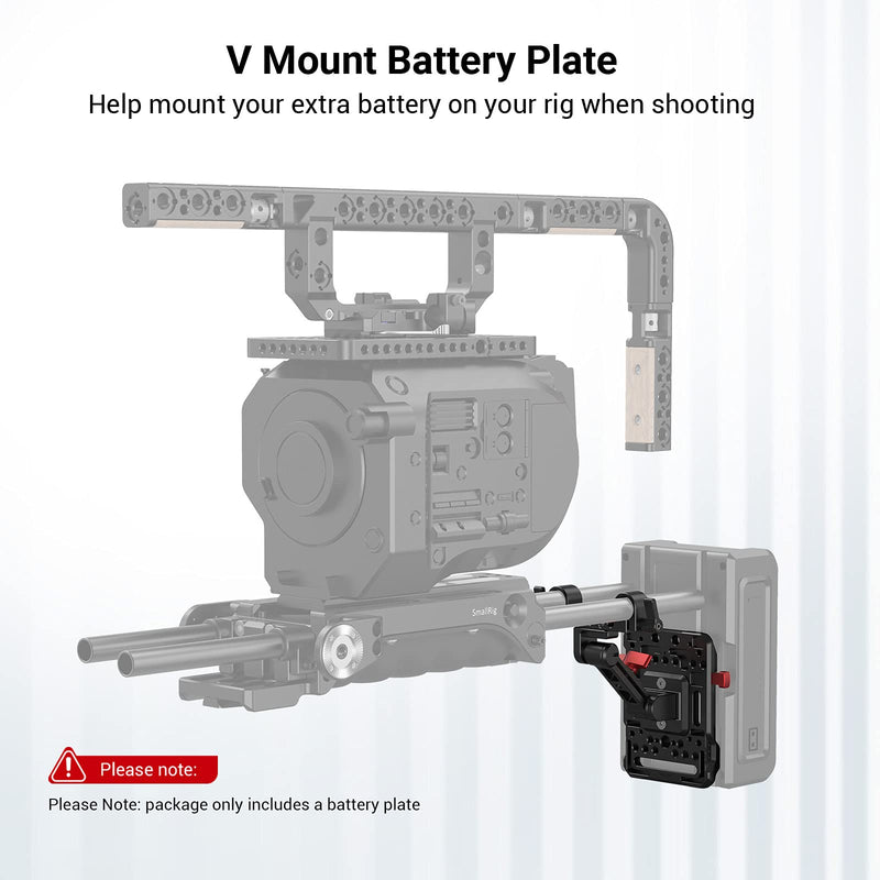 SMALLRIG V-Lock Mount Battery Plate with with 15mm Rod Clamp & Adjustable Arm - 2991