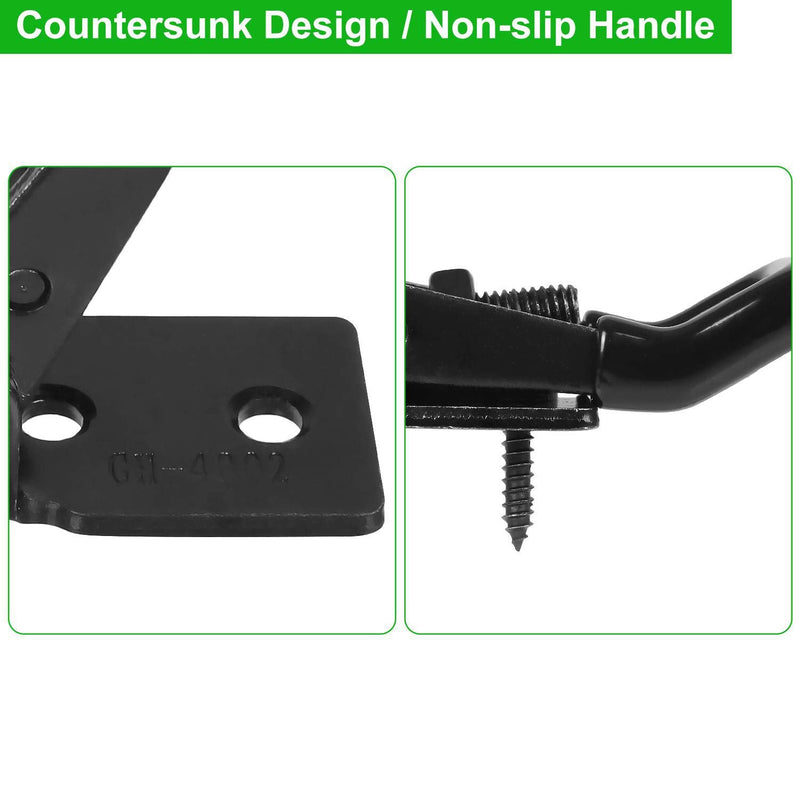 6Pack Adjustable Toggle Latch Clamp 550 lbs Holding Capacity Toggle Latch Hasp Clamp GH-4002 Quick Release Pull Latch Black Metal Draw Latch for Door, Box Case Trunk, Smoker Door, Jig Black-6pcs -550lbs