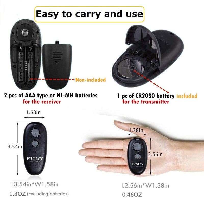 PHOLSY Wireless Shutter Camera Remote Release Control for Olympus E-M1, E-M5-II, E-M5, E-M10-II, PL8, PL7, EP-2; for Panasonic S5, S1H, S1R, S1M, S1, G95, G91, G90, G9, FZ10002, G81, GH5, GH6, G95 for Olympus / Panasonic