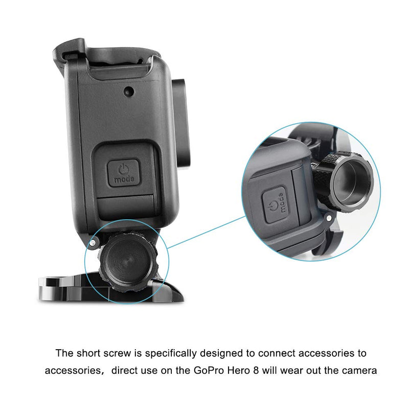 HSU Aluminum Thumbscrew Set + Wrench for Gopro Session,Hero 10, 9, (2018),Hero 8/7/6/5/4/3+/3/2/1, AKASO Campark and Other Action Cameras (Black,3Pcs) Thumbscrew Set + Wrench(Black)