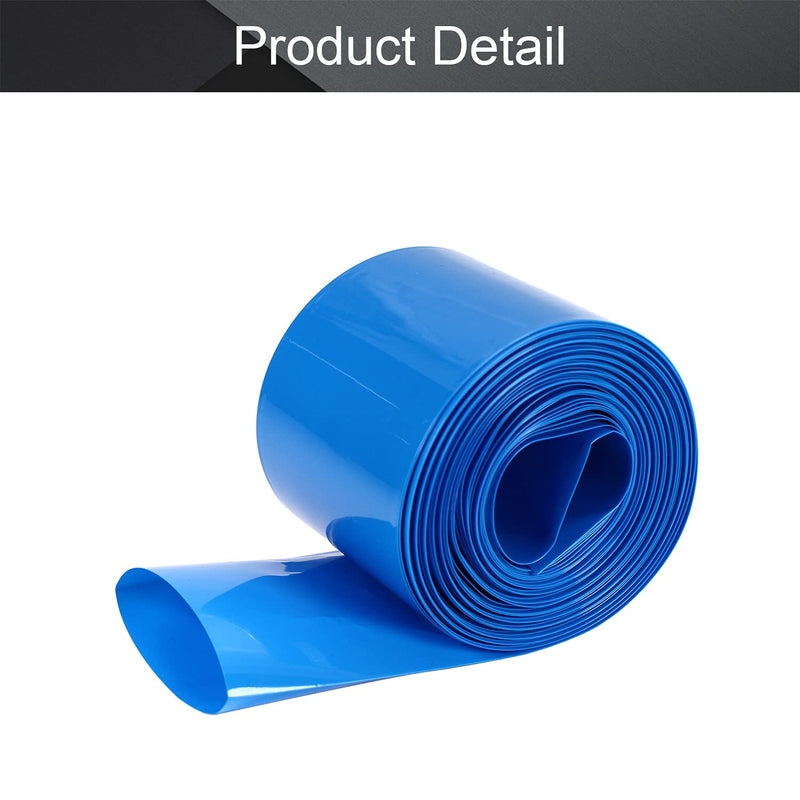 Othmro 1Pcs 32.8Ft Battery Heat Shrink Tubing Kit, 2.36inch Flattening Width Insulation PVC Heat Shrink Tube, Shrink Wrap Tubing Industrial Tubing for 18650 Battery Pack Power Blue Flattening width:60mm ,length:10m 1