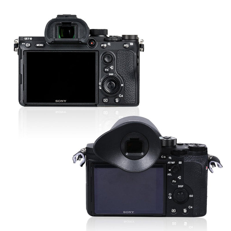 2 Types Camera Eyecup JJC Eye Cup Eyepiece Viewfinder for Sony a7 a7 II a7 III a7R a7R II a7R III a7R IV a7S a7S II a9 a58 a99 II Replaces Sony FDA-EP18 360 Degree Rotatable Oval Soft Silicone -2 Pack Original+Oval