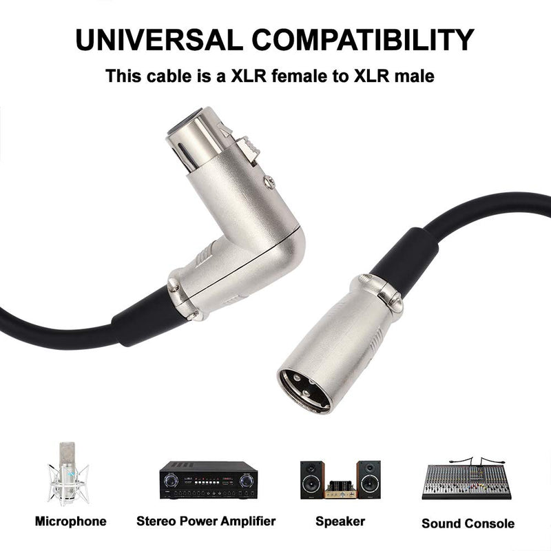 [AUSTRALIA] - picK-me 3Pin XLR Male to Right-Angle Female Microphone Audio Extension Cable (0.2M/0.65FT) B 