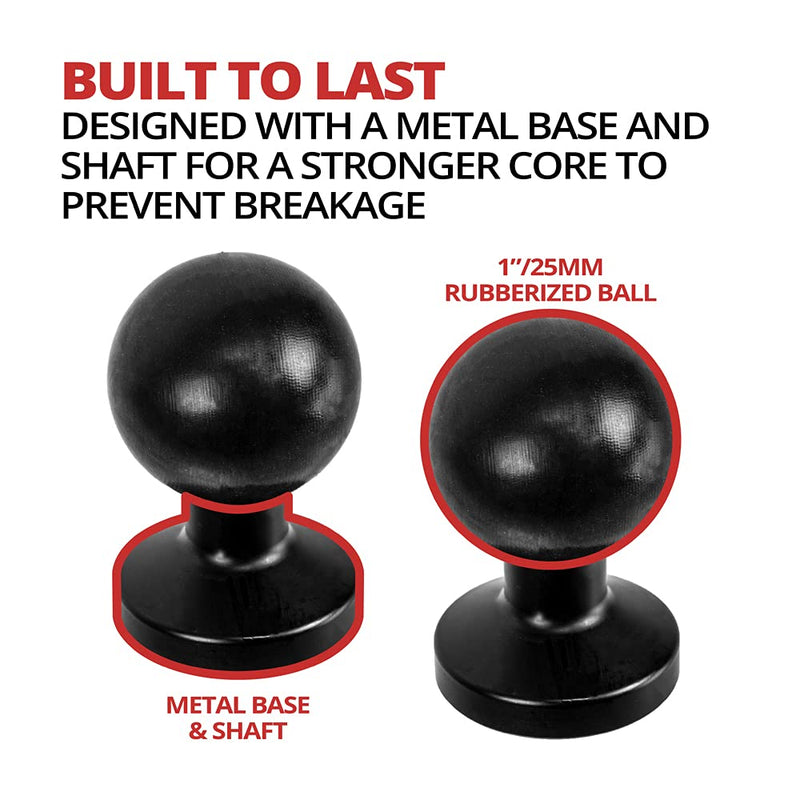 1" Rubber Ball Camera Mounting Adapter with 1/4"-20 Thread for Mounting GoPro, Point-and-Shoot Cameras and More! Metal with screw