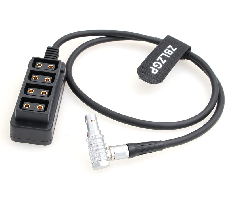 ZBLZGP Right Angle 2 Pin Male to 4 D-tap Female Splitter 12V Ooutput Cable for ARRI RED DSMC2/TILTA