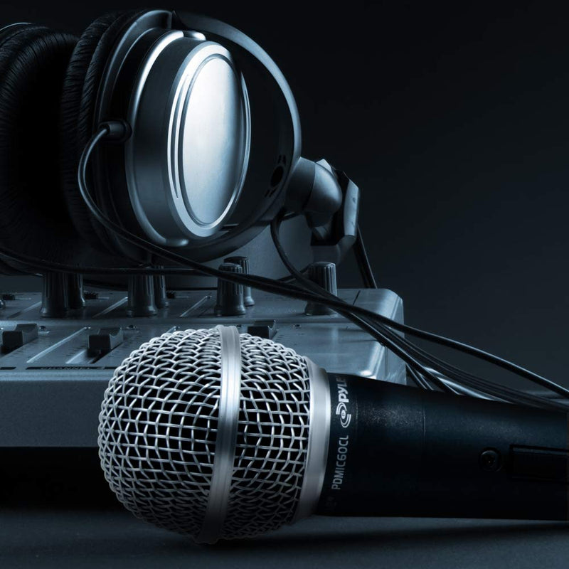 Pyle Professional Dynamic Vocal Microphone - Moving Coil Dynamic Cardioid Unidirectional Handheld Microphone with ON/OFF Switch Includes 15ft XLR Audio Cable to 1/4'' Audio Connection - PDMIC59
