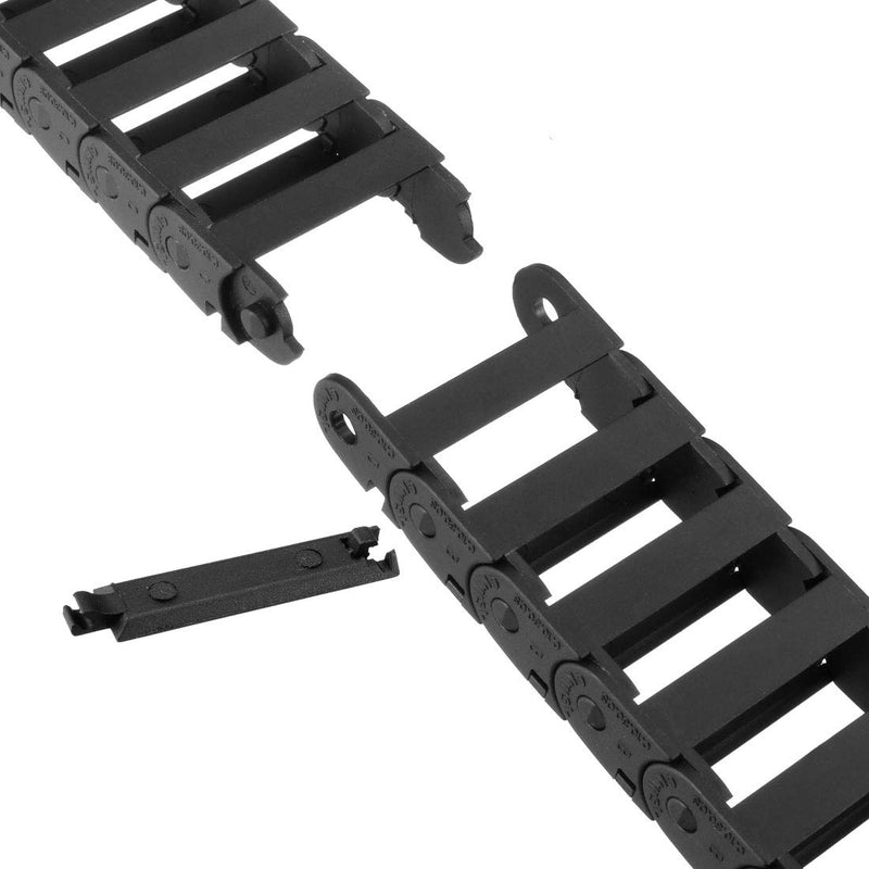uxcell Drag Chain Cable Carrier Open Type with End Connectors 10X30mm 1 Meter Plastic for Electrical CNC Router Machines 10mmX30mm