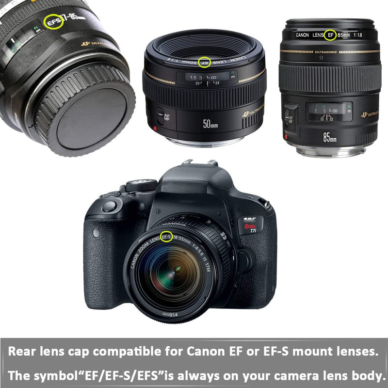 [AUSTRALIA] - Rear Lens Cap and Front Body Cap for Canon EOS 850D 250D 90D, Rebel SL3 T8 T8i T7, 200d ii, and More Canon DSLR and Hot Shoe Cover with Bubble Spirit Level Fire Rock (2 Sets) for Canon EF/EF-S lens 