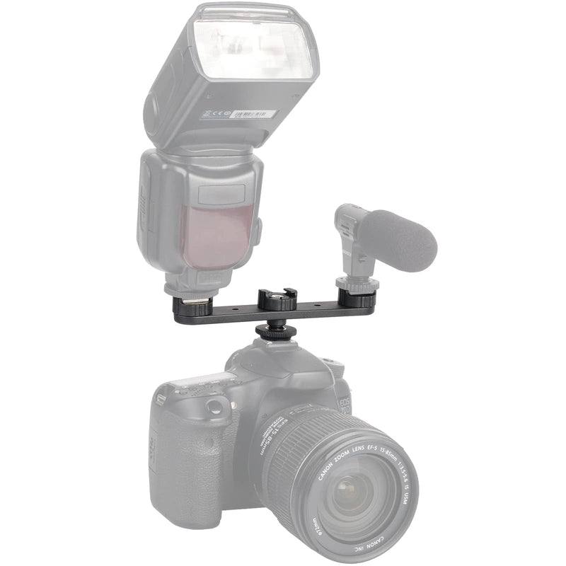 [AUSTRALIA] - ChromLives Cold Shoe Mount Triple Shoe Mount Extension Bar Hot Shoe Adapter Camera Bracket with 1/4 Screw for Tripod/Microphone/LED Light Compatible with Canon Sony Camera Triple Cold Shoe 