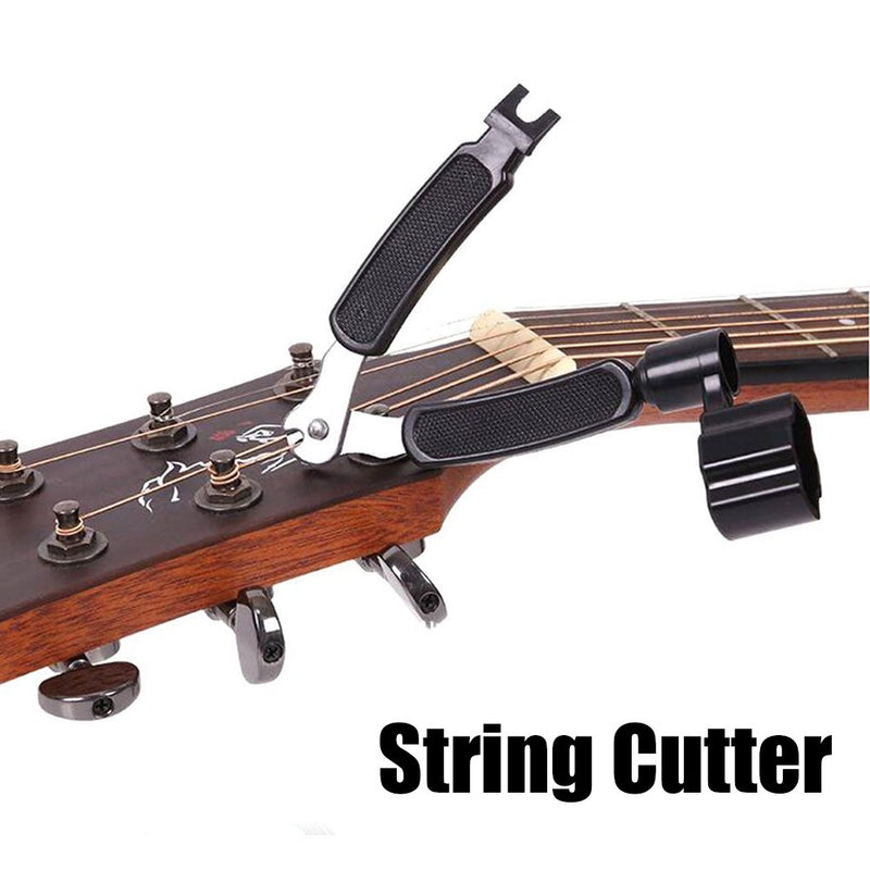 3 in 1 Professional Guitar String Winder Cutter and Bridge Pin Puller, Guitar Repair Tool Functional (Orange)