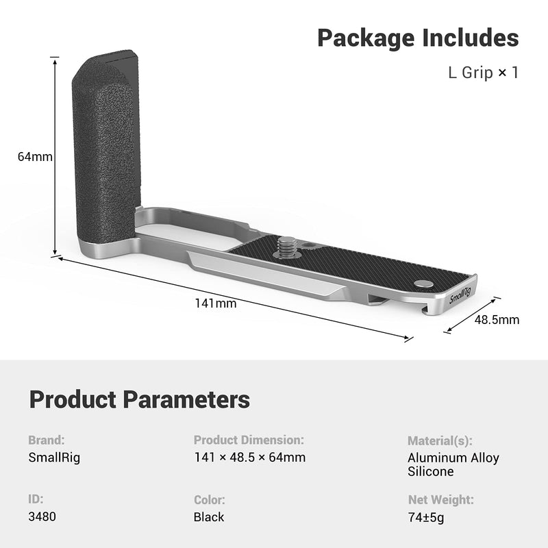 [AUSTRALIA] - SmallRig Z fc Handgrip L-Shape Grip for Nikon Z fc Camera, Side Handle with 1/4"-20 Screw Mount, Retro-Style Handle with Beauty and Comfort - 3480 