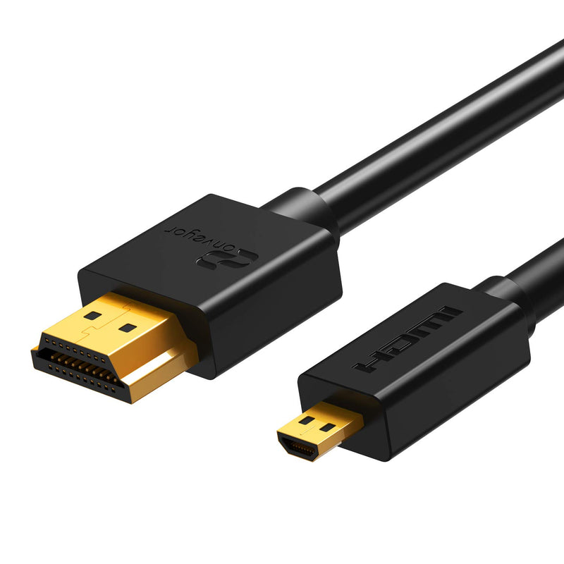 Micro HDMI to HDMI Cable 6 Feet, 4K 60Hz ARC Compatible with GoPro Hero 7 6 5 4, Raspberry Pi 4, Sony A6000 A6300 Camera, Nikon B500, Lenovo Yoga 3 Pro, Yoga 710