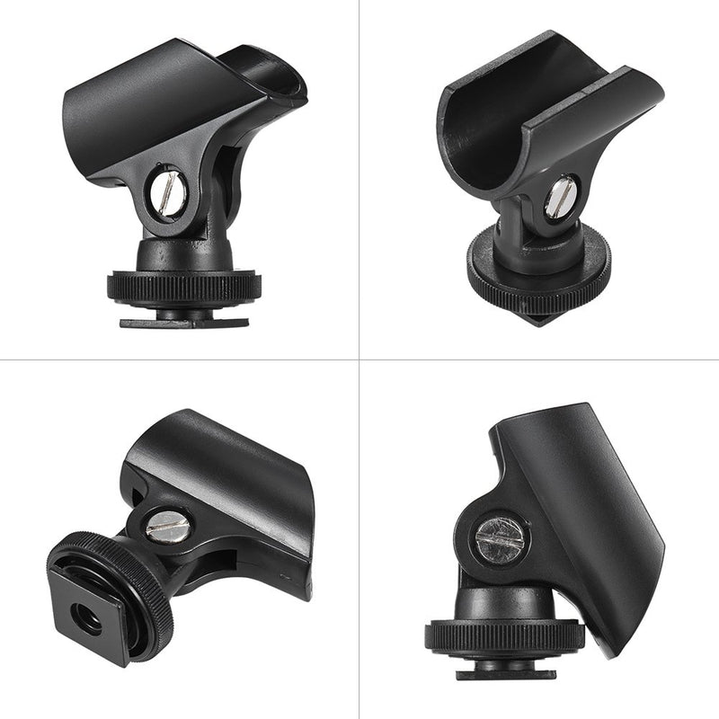 [AUSTRALIA] - Andoer 19mm Microphone Mic Clip Holder with Hot Shoe & 1/4" Screw Hole for Mic Stand and DSLR Camera 
