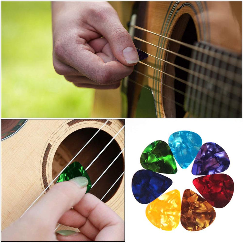 Guitar Fingertip Protectors, 20Pcs Clear Silicone Guitar Finger Protectors 5 Sizes(L/M/S/XS/XXS) and 5 Assorted Guitar Picks, for Ukulele Electric Guitar Starter
