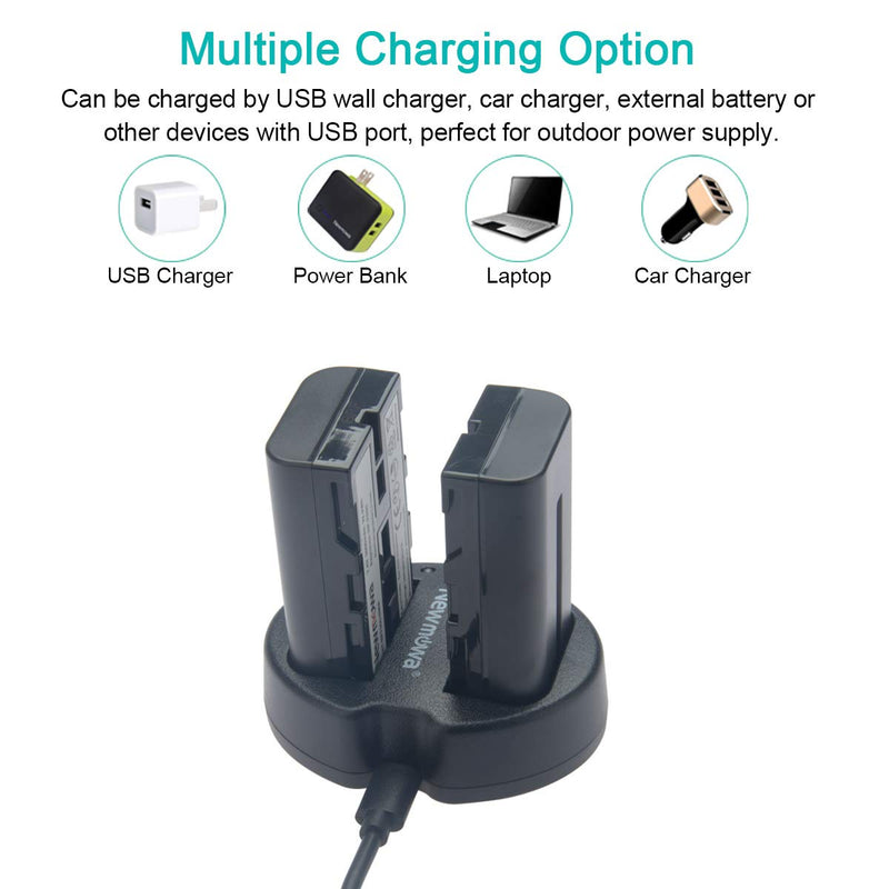 Newmowa NP-F550 Replacement Battery (2-Pack) and Dual USB Charger Kit for Sony NP-F550 and Sony CCD-SC55 TR516 TR716 TR818 TR910 TR917