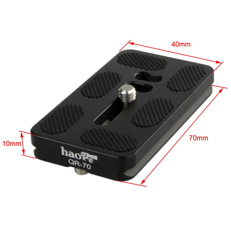 Haoge 70mm QR Quick Release Plate with D-Ring Screw Fits Arca-Swiss Standard for Tripod Ball Head Clamp Camera Lens