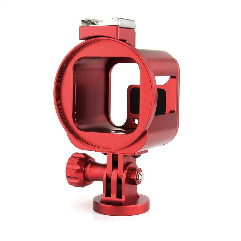 [AUSTRALIA] - SOONSUN Aluminum Frame Mount Housing Case for GoPro Hero 5 Session Hero 4 Session Hero Session Cameras, Metal Thick Solid Protective Case with Cold Shoe Mount Lens Cap and Mount Screw Wrench - Red Aluminum Housing for Gopro Session - Red 