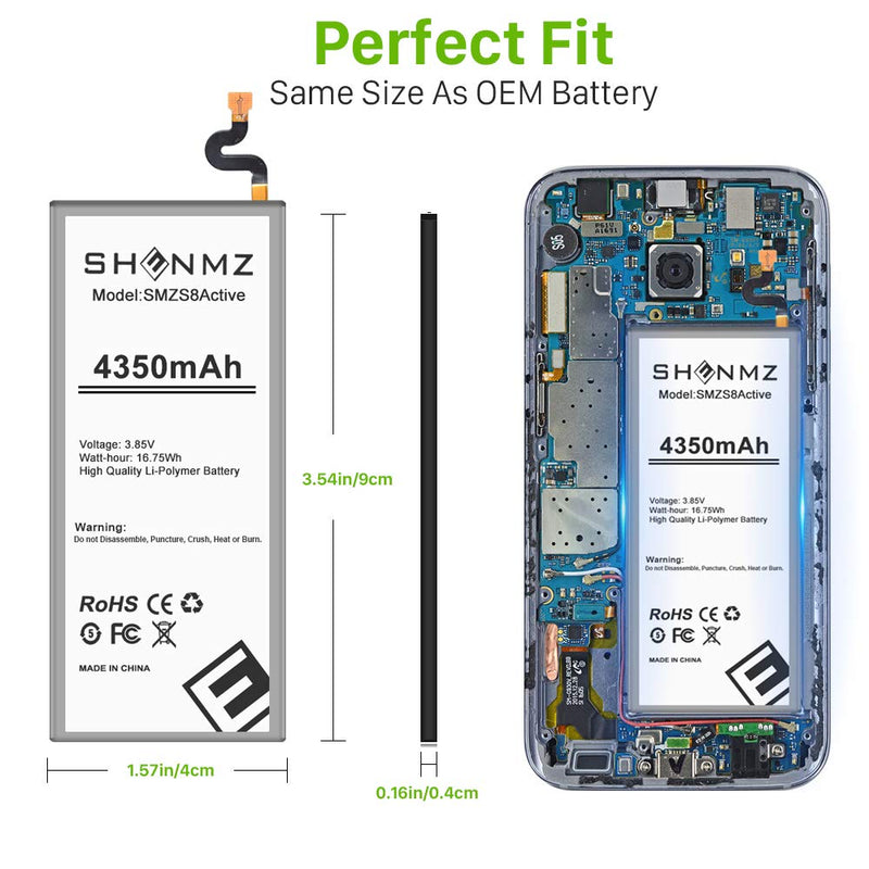 Galaxy S8 Active Battery,[Upgraded] 4350mAh Li-Polymer B-BG892ABE Replacement Battery for Galaxy S8 Active SM-G892 SM-G892U SM-G892A with Screwdriver Tool Kit