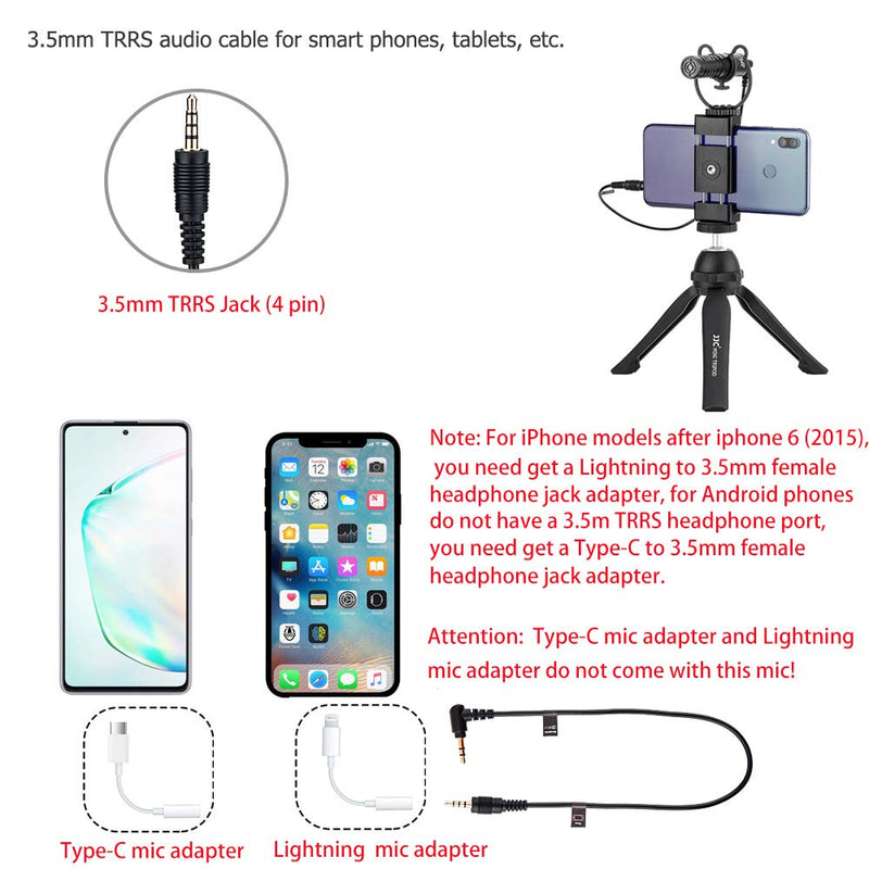 JJC Camera Shotgun Microphone Mic for Sony ZV-1 RX100 VII A6400 A6300 A6100 A7C A7 A7S III Canon EOS M50 R RP R5 R6 Fuji X-T4 X-T3 X-S10 X-T200 X-E4 Nikon D750 Z5 Z6 Z6II Z7 Z7II Panasonic G9 G85 GH5