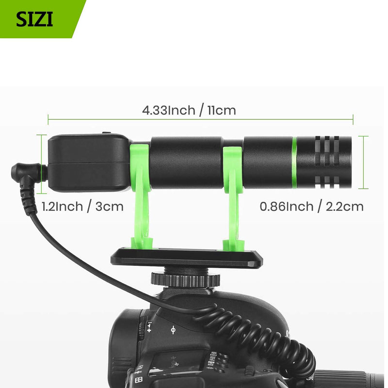 Camera Microphone, Video Microphone for iPhone, Shotgun Mic for Sony, Nikon, Canon DSLR Camera, Rechargeable(Work 10 Hrs),with Windscreen, Phone Tripod, Headphone Out, for Video, Interview, YouTube