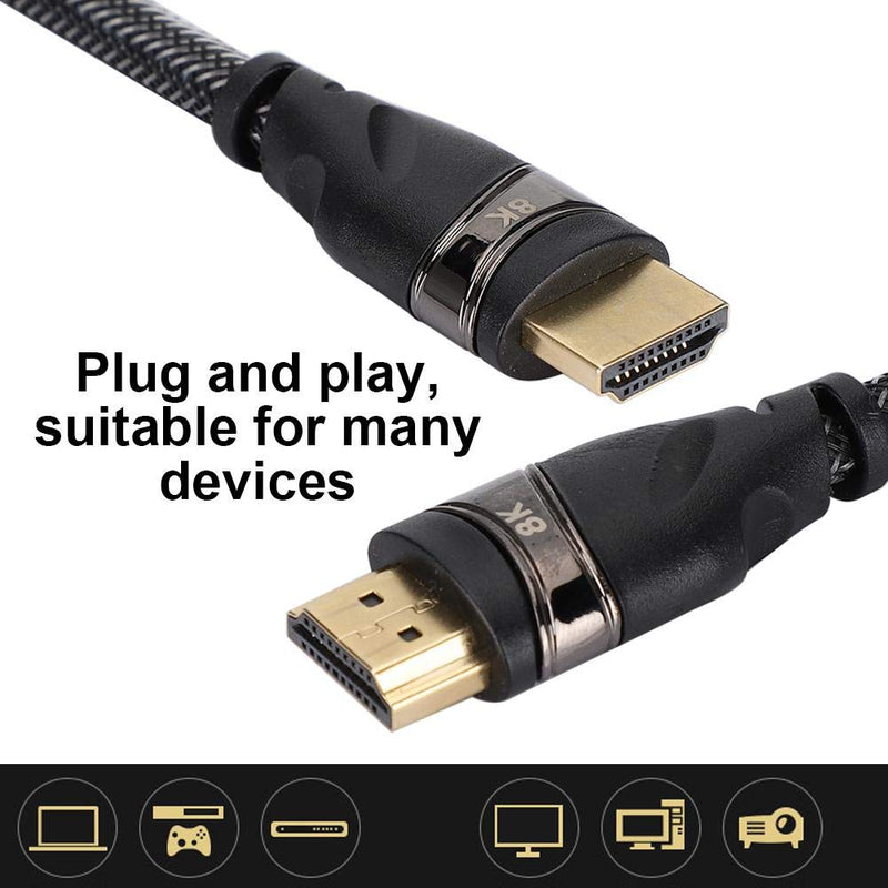 Wendry 8K Fiber Optic HDMI Cable, 8K HDMI Cord, 7680X4320 Fiber Optic Transmission Audio Video Sync Output Cable Suitable for Many Devices Plug and Play(1M) 1M