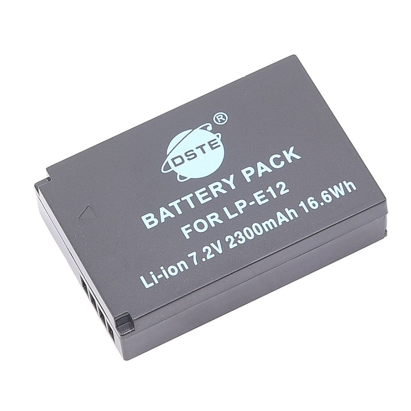 DSTE Replacement for 2X LP-E12 + Dual LCD Battery Charger Compatible Canon EOS M M2 M10 M50 100D Kiss X7 Rebel SL1 PowerShot SX70 Digital Camera with Type-C and Micro-USB Port