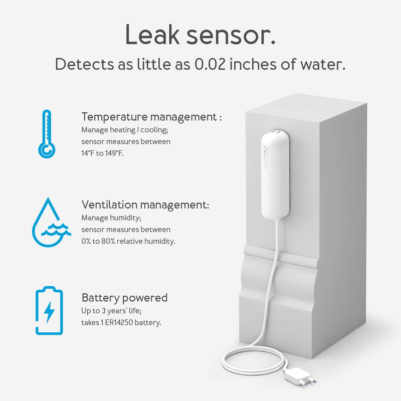 Zwave Water Sensor: Aeotec Water Sensor 7 Pro, with Flood, Temperature, Humidity Sensor, SmartThings Sensor Compatible, Z-Wave Plus, S2, SmartStart, ZWave hub Required