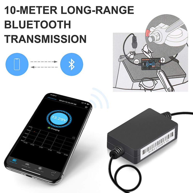 QUICKLYNKS Auto Battery Monitor BM2 Bluetooth 4.0 12V Device Car Battery Tester