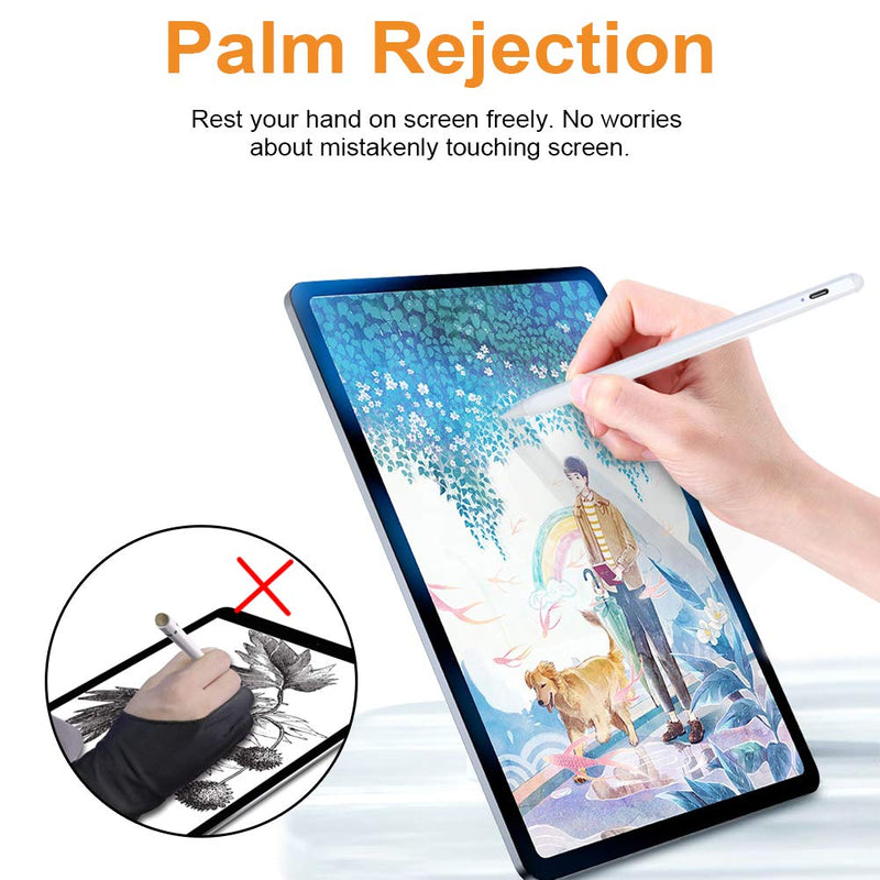 Stylus Pen for iPad with Palm Rejection, RE Active iPad Pencil for Apple iPad (2018-2020) iPad Pro (11/12.9 Inch),iPad 6th/7th/8th,iPad Mini 5th Gen,iPad Air 3rd 4th, Pixel-Perfect Precision iPad Pen