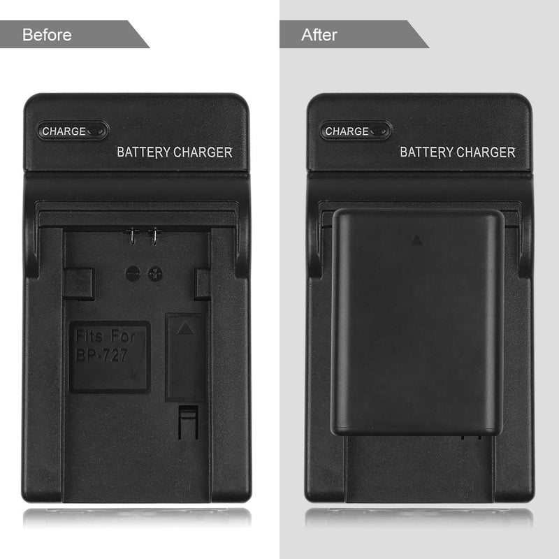 BP-727 Battery Charger for Canon BP-709, BP-718, BP-745, Vixia HF R300, HF M500, HF R30, HF M52, HF R32, HF R40, HF R42, HF R400