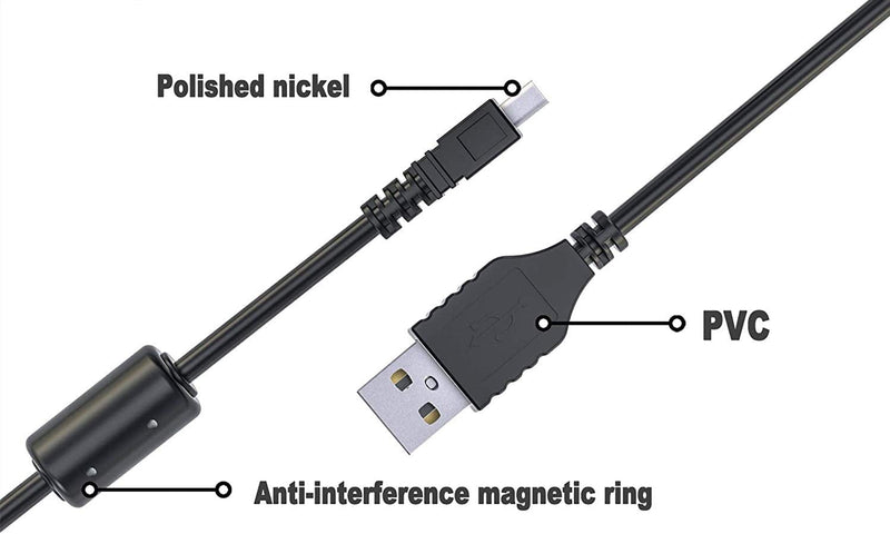 Saipomor Replacement UC-E6 UC-E23 USB Cable Cord Compatible with Olympus Camera Stylus CB-USB7 SZ-15 X-990 VG-160 VR-130 VR-360 VH-210 Series, FE Series FE-180, FE-190, FE-290, FE-350 etc. (4.9FT) 4.9FT