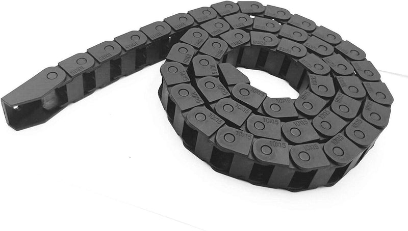 R18 10mm x 15mm Black Plastic Wire Carrier Cable Drag Chain 1M Length for CNC