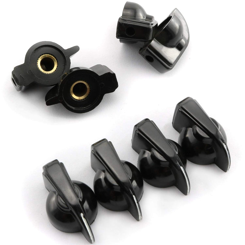 [AUSTRALIA] - Longdex Chicken Head Knob 8PCS Black Vintage Guitar Amplifier Potentiometer Knob with Set Screw 