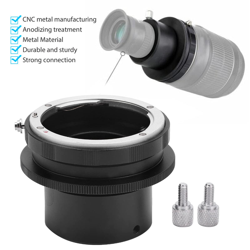 Hilitand Camera Macro Lens Adapter Ring for Nikon F Mount Lens to 1.25in Telescope Eyepiece Adapter for Photography Guiding
