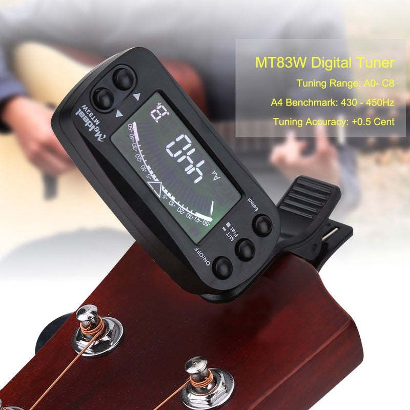Tuner Metronome, Portable 2 in 1 Clip-on LCD Digital Tuner & Metronome for Guitar Bass Violin Ukulele String Instrument