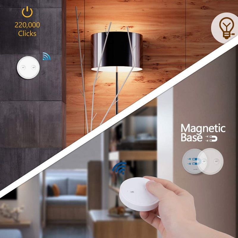 LoraTap Mini Remote Control Outlet Plug Adapter with Remote, 656ft Range Wireless Light Switch for Household Appliances, No Hub Required, 10A/1100W, White, 2 Years Warranty (2 Remotes + 1 Outlet)