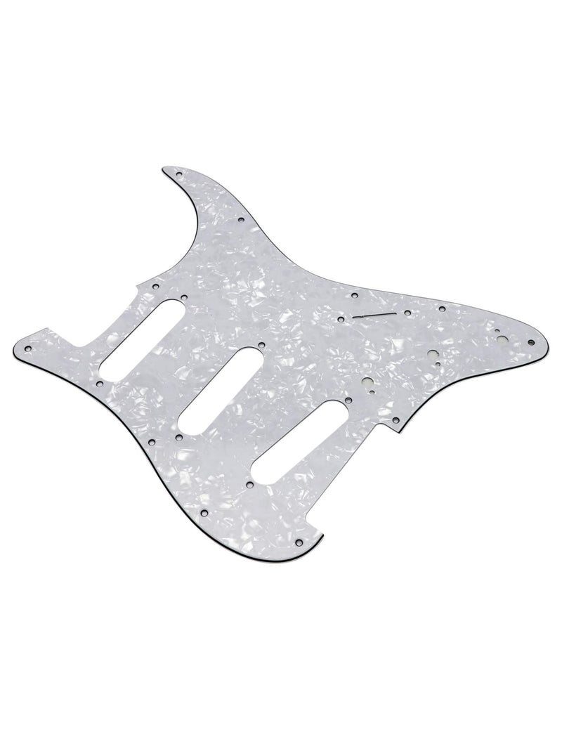 Metallor Electric Guitar Pickguard 3 Ply 11 holes SSS Single Coil Compatible with Strat Style Modern Guitar Parts Replacement (White Pearl) White Pearl