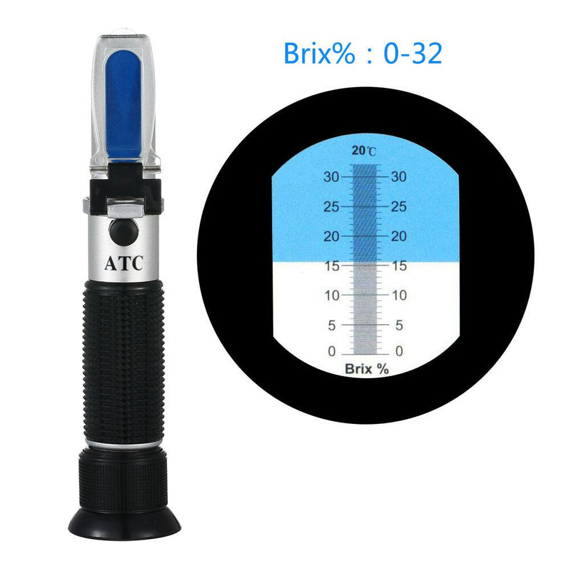 Meichoon 0~32% Brix Refractometer with ATC Digital Handheld Refractometer for Sugar, Food, Fruit, Beverages Honey DH14