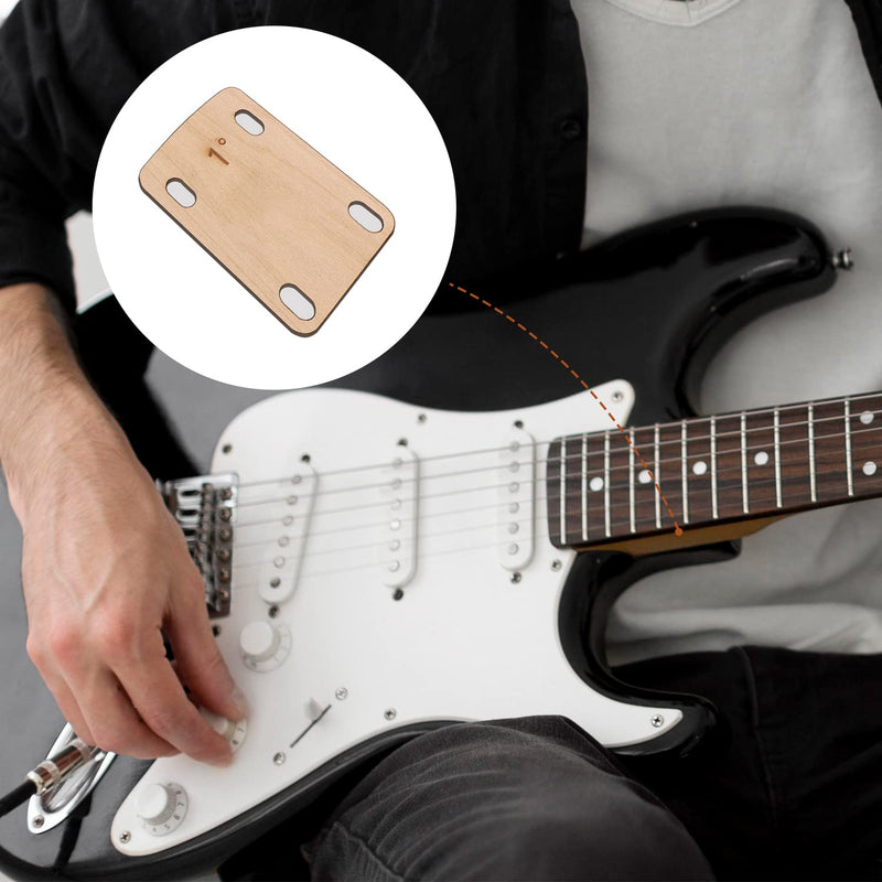 3pcs Guitar Neck Shims, Solid Maple Wood Guitar Neck Shim Protection 0.25, 0.5 and 1 Degree Guitar Neck Plate Tool for Guitar Bass Repairment