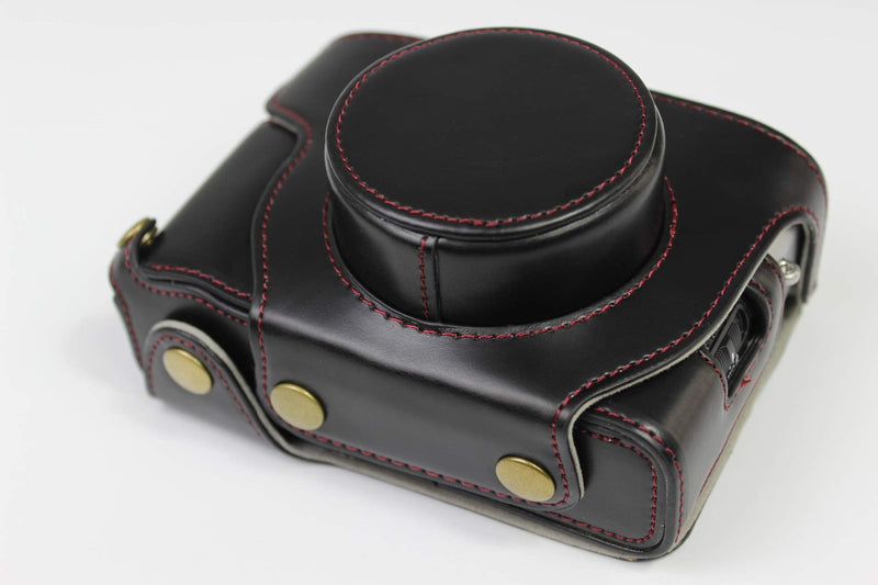 Full Protection Bottom Opening Version Protective PU Leather Camera Case Bag for Fuji Fujifilm x100v Black