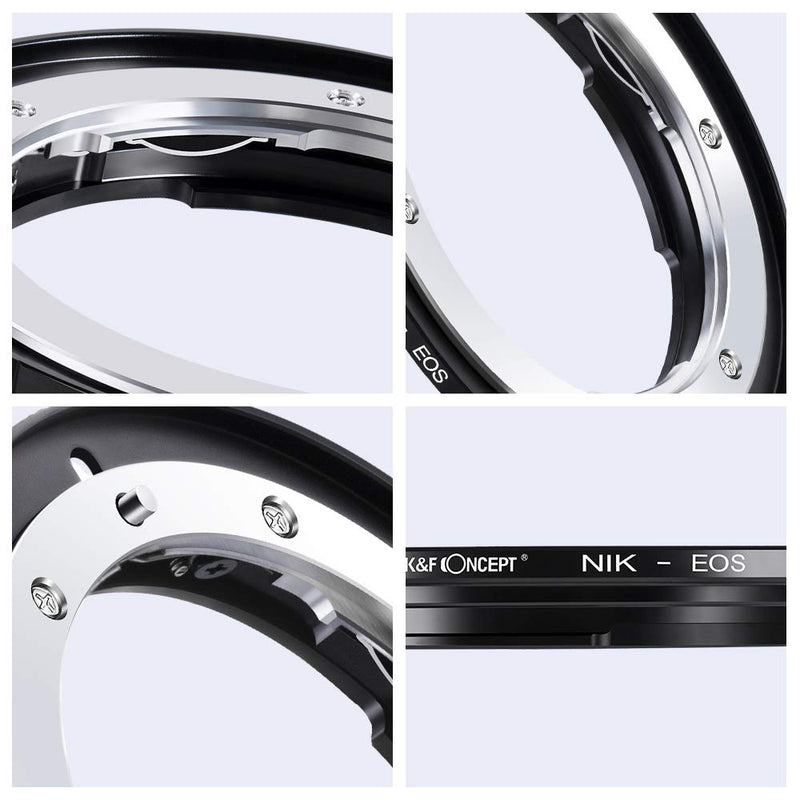 K&F Concept Lens Mount Adapter for Nikon F/AF AI AI-S Lens to Canon EOS EF EF-S Mount Adapter